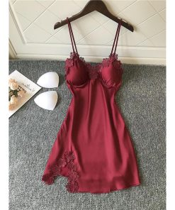 Đầm ngủ LALAVA  chất liệu lụa satin đủ size Có Mút Ngực LALAVAMD01-thoitrangcenter