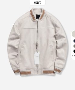 Áo Bomber Nam Da Lộn H2T Phối Viền Suede Jacket Chất Da Mềm Mại Giữ Ấm Cực Tốt 1789-thoitrangcenter