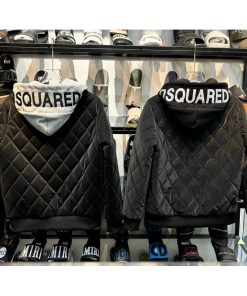 Áo Khoác Phao Nhung DSQ Nam Nữ Mặc Siêu Ấm Pha Mũ Nỉ in Chữ DSQUARED Cao Cấp Hottrend 2024-thoitrangcenter