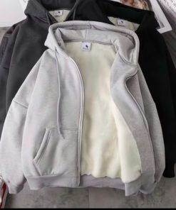 Áo Khoác Hoodie Zip Lót Lông Cừu Cực Dày Dặn - Áo Khoác Nỉ Bông Cao Cấp Form Dáng Basic Cho Nam Nữ siêu hottrend 2024-thoitrangcenter