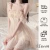 Đầm Ngủ Lụa Hai Dây LICERIA A40 Ren Voan Mềm Mát.-thoitrangcenter