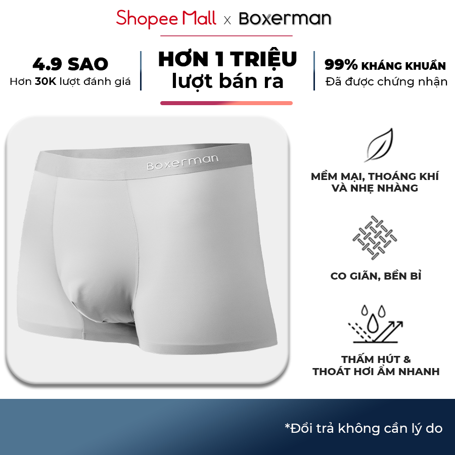 Quần sịp boxer nam PROFIT trunk polyester cao cấp BOXERMAN-thoitrangcenter