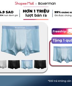 Quần sịp nam combo 5 boxer PROMESH co giãn thoải mái thoáng mát khử mùi kháng khuẩn cao cấp BOXERMAN-thoitrangcenter