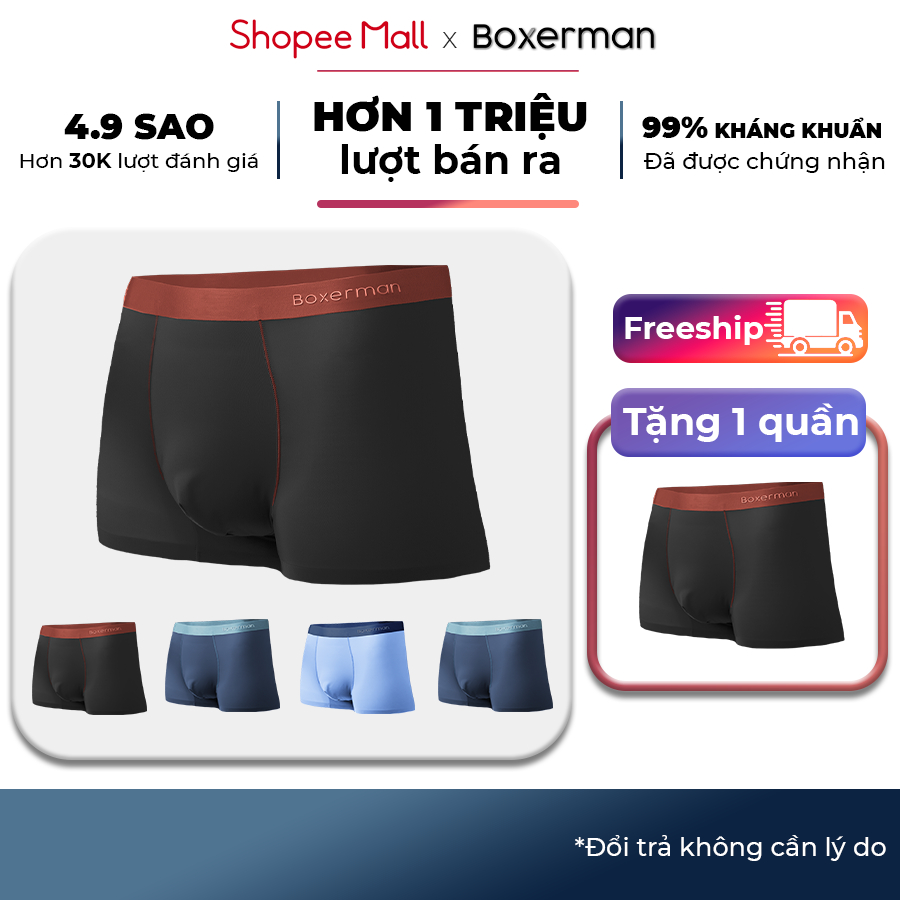 Quần sịp boxer nam PROLINES COLOR Combo 5 quần sịp lụa băng phối màu BOXERMAN-thoitrangcenter