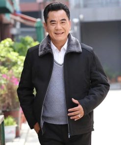 Áo Khoác Nam Trung Niên Lót Lông Quảng Châu Sang Trọng