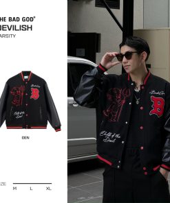Áo khoác varsity chất liệu dạ dày mùa đông The Bad God Devilish-thoitrangcenter
