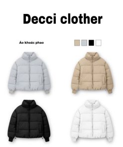 Áo Khoác Phao boxy Cao Cấp Lửng Tay Dài Cổ Cao Bông Nhồi DECCI CLOTHER Nam menswear-thoitrangcenter