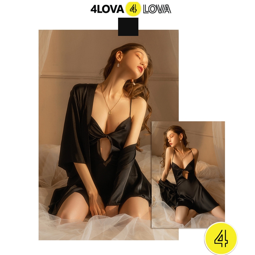 Đan Ngực Quyến Rũ 4LOVA Lụa Latin Mềm Mại Nhẹ Nhàng - Váy ngủ Cherry-thoitrangcenter