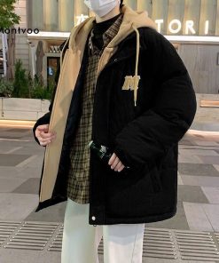 Áo Phao Nhung Tăm Giả 2 Lớp Mũ Hoodie Nam Nữ Dáng Rộng Phong Cách Hàn Quốc-thoitrangcenter