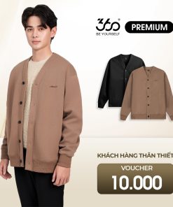 Áo cardigan nam vải Interlock mềm mịn 360 Boutique áo khoác nỉ cardigan thu đông ấm áp - CARTK501-thoitrangcenter