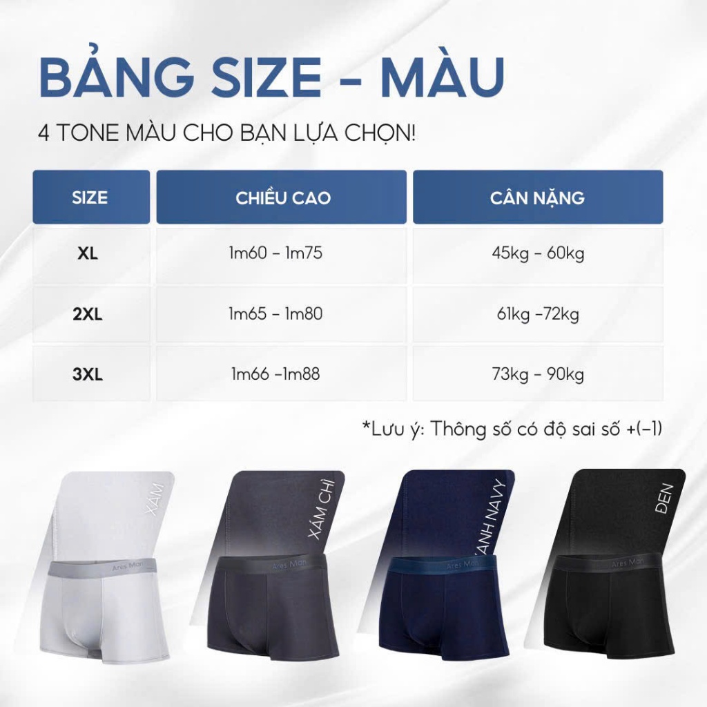 quần boxer chất thun lạnh mềm mịn siêu mát