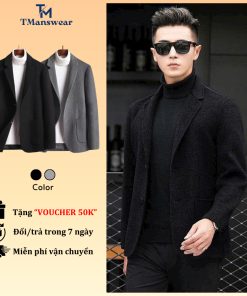 Áo Vest Dạ nam dài tay Thu đông Manswear - Áo khoác dạ from dáng trẻ trung hàn quốc cao cấp không xù