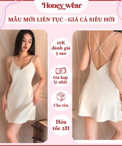 [HỎA TỐC - CHE TÊN] Váy Ngủ Lụa Satin Hai Dây Dáng Trơn Mát Mẻ Honey Wear Đầm Ngủ Nữ Dáng Suông Thoáng Mát Mặc Nhà A53-thoitrangcenter
