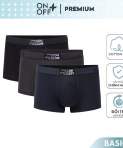 combo 3 quần lót nam cotton Mỹ dáng trunk ONOFF bacis mềm mại thoáng khí 18UO24A055-thoitrangcenter