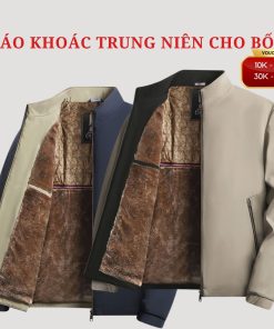 Áo khoác nam trung niên lót lông cho bố