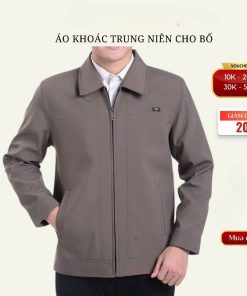 Áo khoác nhẹ dạ lì trung niên cho bố cho ông mặc đi chơi