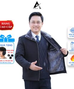 Áo khoác nam trung niên lót lông giữ ấm mùa đông Azila Quảng Châu-thoitrangcenter
