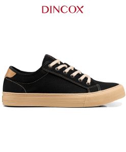 Giày Sneaker Nam Nữ Vải Canvas DINCOX E12 Black/Beige Đơn Giản Thanh Lịch-thoitrangcenter