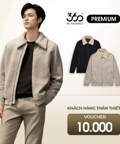 Áo khoác nam da lộn cổ lông 360 Boutique áo da lộn cao cấp ấm áp mùa thu đông - ADLTK503-thoitrangcenter