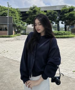 Áo Khoác Nỉ Cardigan Nữ Basic Cài Cúc Mùa Thu Đông Vải 2 Da Cao Cấp Không Xù 2024 MA462-thoitrangcenter