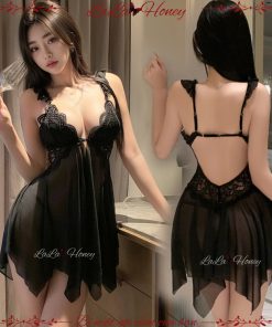 Váy Ngủ 2 Dây Sexy Gợi Cảm Xuyên Thấu Có Đệm Mút Tôn Ngực Khóa Cài Trước Quyến Rũ BẢN CAO CẤP - LALA HONEY-thoitrangcenter