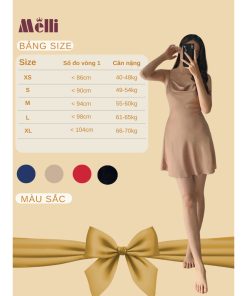 váy hai dây mặc nhà kèm áo choàng lụa mềm