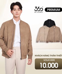 Áo khoác bomber nam da lộn 360 Boutique áo khoác nam thu đông ấm áp - ADLTK501-thoitrangcenter