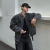 Áo Khoác Jean Jacket GODMOTHER 390gsm Form Rộng Áo Khoác Jacket Denim Cổ Tàu Basic Phối Khoá Kéo Ngực Menswear-thoitrangcenter