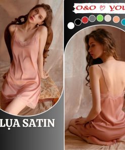 Đầm váy ngủ hai dây chất liệu lụa Satin