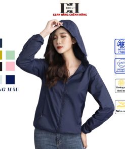 Áo khoác gió dù nữ vân gạo DIHU