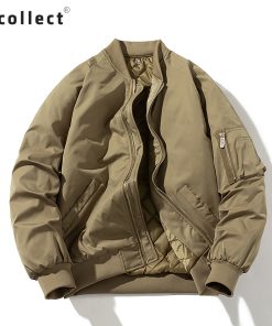 Áo khoác bomber nam vải gió dù kaki ECOLLECT phom rộng kiểu dáng basic