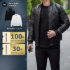 Áo Khoác Bomber Nam Trần bông MK CLEVER Latis chất liệu vải Gió da mặt bóng bền bỉ