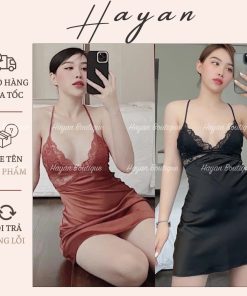 HT7 Váy ngủ sexy lụa hách dáng kèm ĐỆM LÓT