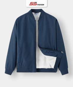 Áo Khoác Bomber Nam 5S FASHION Lót Lông Dày