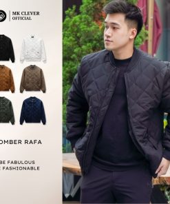 Áo khoác bomber nam Rafa MK CLEVER trần bông quả trám 3 lớp dày dặn ấm áp