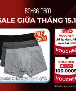 Combo 3 Quần lót nam boxer lụa băng siêu thoáng khí cao cấp