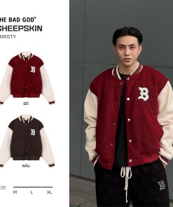 [MỞ BÁN SỚM] Áo Khoác Varsity The Bad God Sheepskin Vải Lông Cừu Dày Dặn-thoitrangcenter