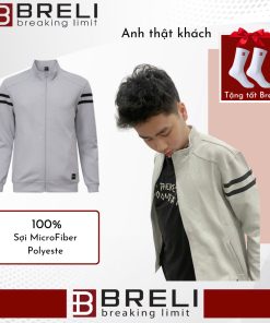 Áo khoác nỉ áo thu đông áo khoác thể thao áo khoác nam mùa đông BRELI giữ nhiệt .  - BAN2249-LGR-thoitrangcenter