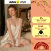 Váy Ngủ 2 Dây Lụa Satin 4LOVA Cao Cấp Dáng Suông Buộc Nơ Lưng EVA130-thoitrangcenter
