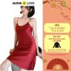 Váy Ngủ 2 Dây Lụa Satin Cao Cấp 4Lova Mềm Mịn Quyến Rũ-thoitrangcenter