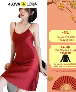 Váy Ngủ 2 Dây Lụa Satin Cao Cấp 4Lova Mềm Mịn Quyến Rũ-thoitrangcenter
