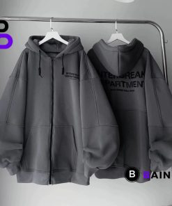 Áo Hoodie Dây Kéo  Zip Unisex Nam Nữ Form Rộng Nhiều Màu BAINE-thoitrangcenter